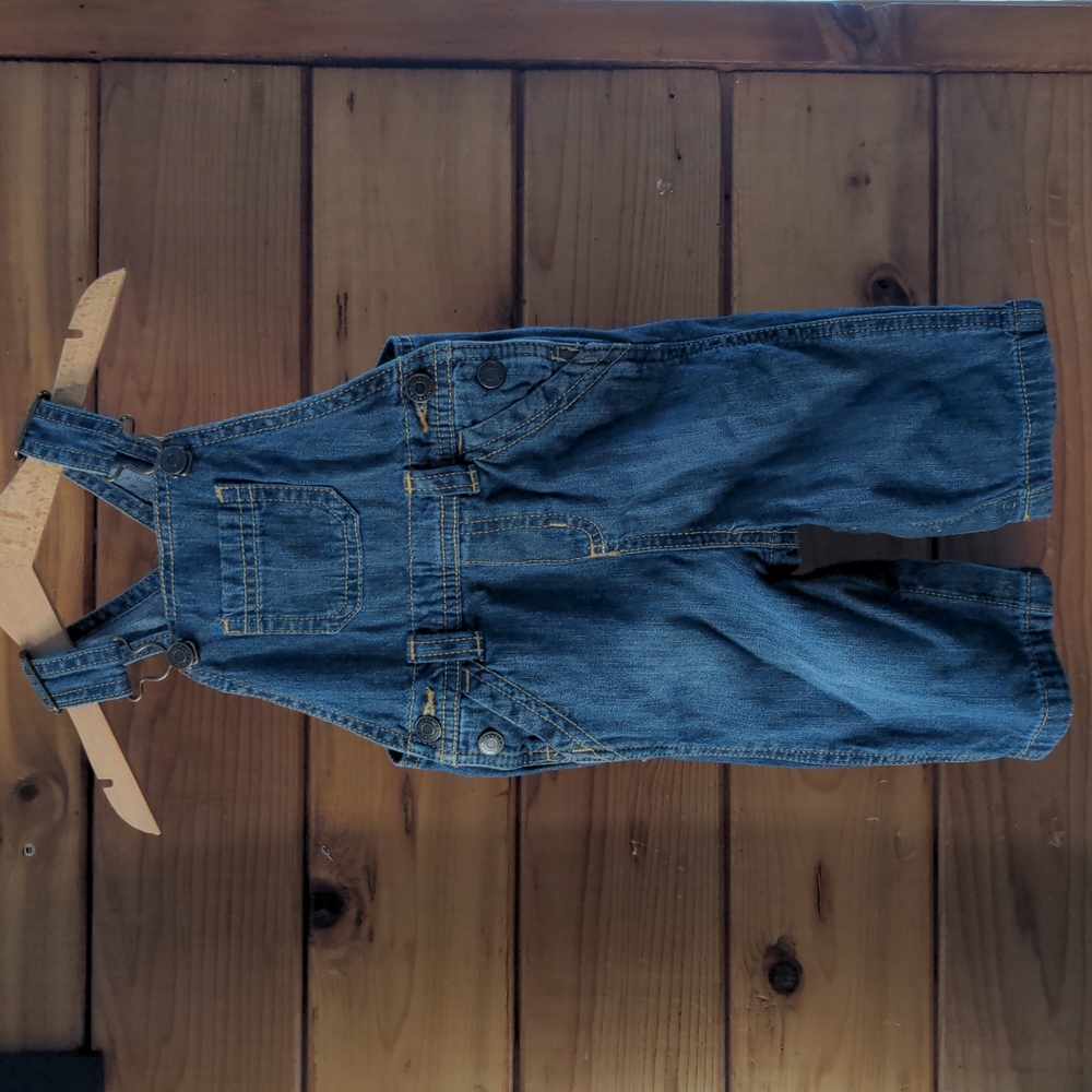 Old Navy cotton denim overalls 12m